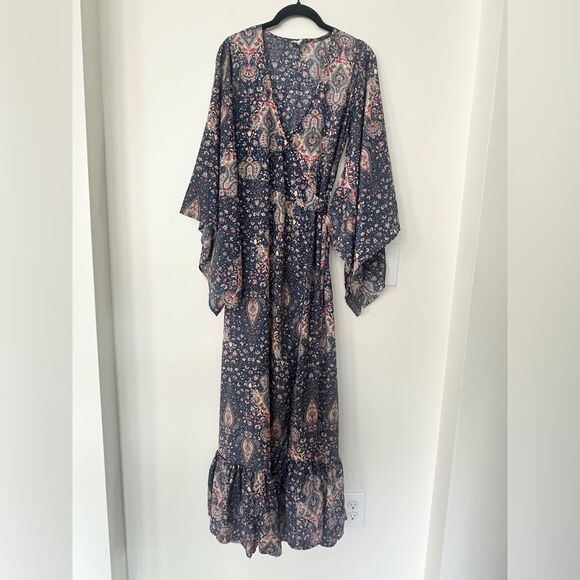 Raga POSEIDON MAXI WRAP DRESS IN NAVY S - Picture 1 of 8